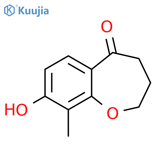 8-Hydroxy-9-methyl-3,4-dihydrobenzo[b]oxepin-5(2H)-one structure