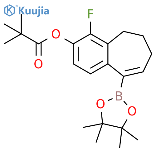 4-Fluoro-9-(4,4,5,5-tetramethyl-1,3,2-dioxaborolan-2-yl)-6,7-dihydro-5H-benzo[7]annulen-3-yl pivalate structure