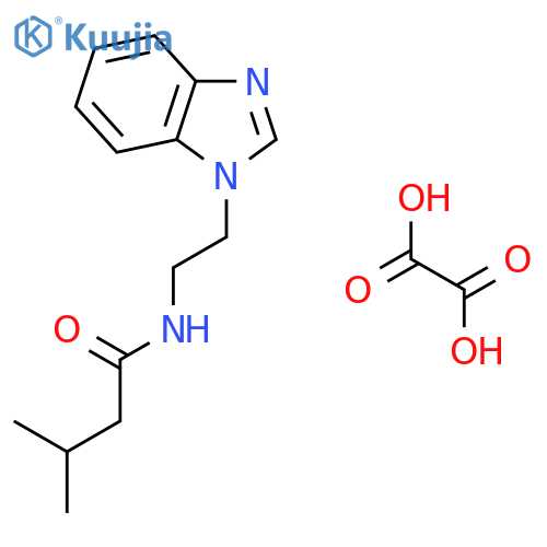 N-[2-(1H-benzimidazol-1-yl)ethyl]-3-methylbutanamide ethanedioate structure