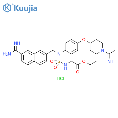 Glycine, N-[[[[7-(aminoiminomethyl)-2-naphthalenyl]methyl][4-[[1-(1-iminoethyl)-4-piperidinyl]oxy]phenyl]amino]sulfonyl]-, ethyl ester, dihydrochloride (9CI) structure