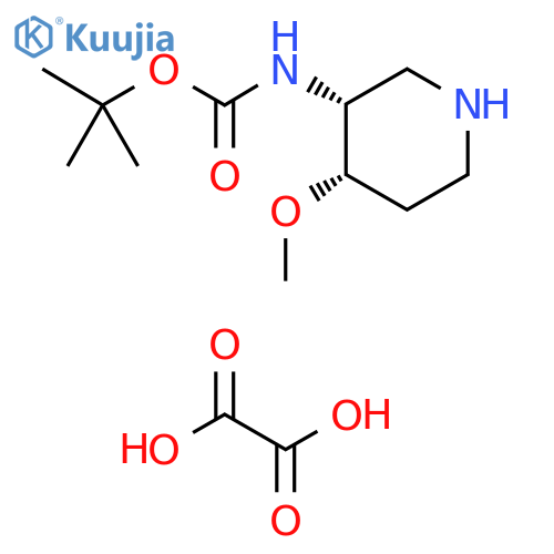 tert-butyl N-[(3R,4S)-4-methoxypiperidin-3-yl]carbamate hemioxalate structure
