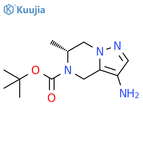 tert-butyl (6R)-3-amino-6-methyl-4H,5H,6H,7H-pyrazolo[1,5-a]pyrazine-5-carboxylate structure