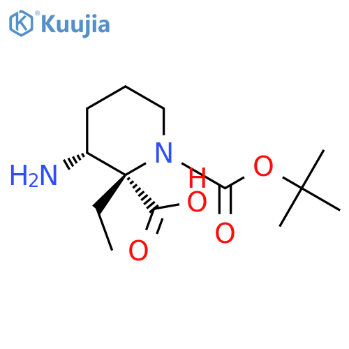 O1-tert-butyl O2-ethyl (2S,3R)-3-aminopiperidine-1,2-dicarboxylate structure