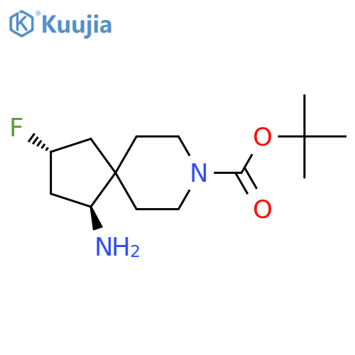 tert-butyl (1S,3R)-1-amino-3-fluoro-8-azaspiro[4.5]decane-8-carboxylate structure