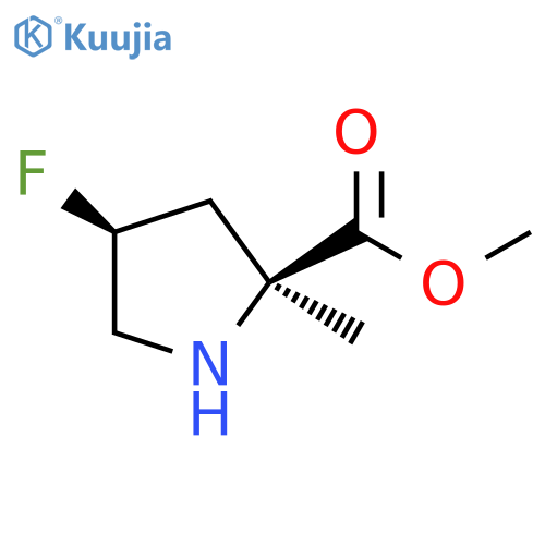 methyl (2S,4S)-4-fluoro-2-methylpyrrolidine-2-carboxylate structure