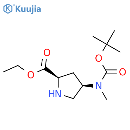 ethyl (2R,4R)-4-[tert-butoxycarbonyl(methyl)amino]pyrrolidine-2-carboxylate structure