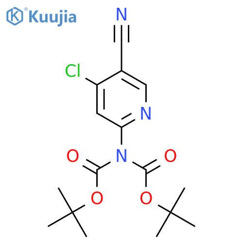 tert-butyl N-[(tert-butoxy)carbonyl]-N-(4-chloro-5-cyanopyridin-2-yl)carbamate structure