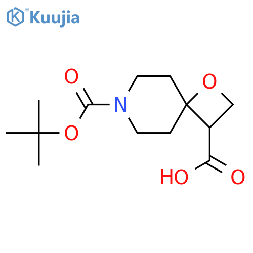 7-(tert-butoxycarbonyl)-1-oxa-7-azaspiro[3.5]nonane-3-carboxylic acid structure