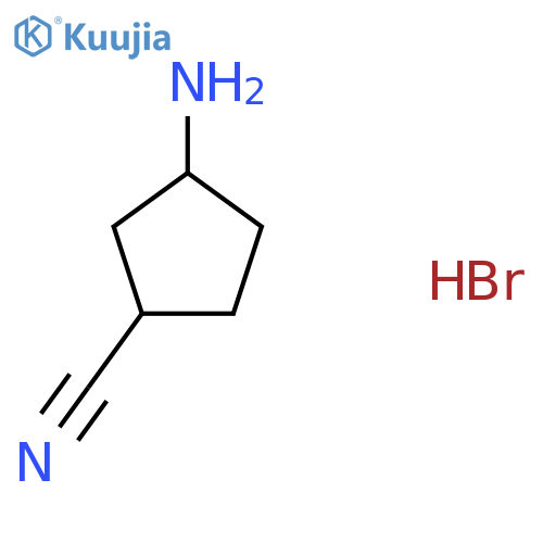 3-aminocyclopentane-1-carbonitrile hydrobromide structure