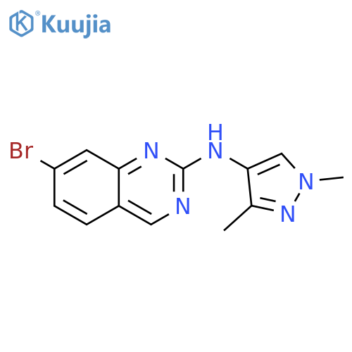 7-bromo-N-(1,3-dimethylpyrazol-4-yl)quinazolin-2-amine structure
