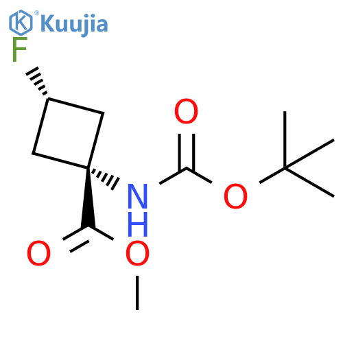 methyl (1r,3r)-1-{(tert-butoxy)carbonylamino}-3-fluorocyclobutane-1-carboxylate structure