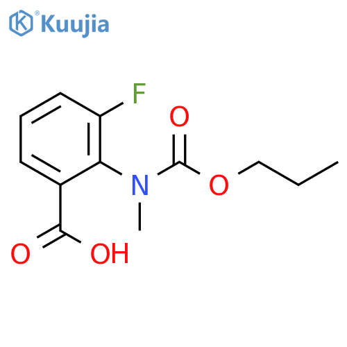 3-fluoro-2-(methyl(propoxycarbonyl)amino)benzoic acid structure