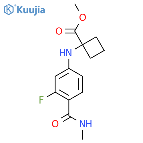 Methyl 1-[3-fluoro-4-(methylcarbamoyl)anilino]cyclobutane-1-carboxylate structure