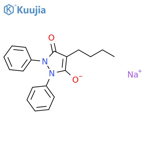 sodium 4-butyl-5-oxo-1,2-diphenyl-2,5-dihydro-1H-pyrazol-3-olate structure