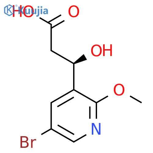 (3R)-3-(5-bromo-2-methoxypyridin-3-yl)-3-hydroxypropanoic acid structure