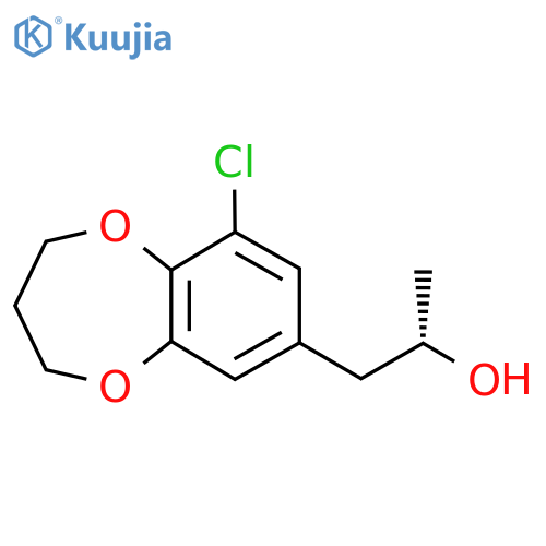 (2S)-1-(9-chloro-3,4-dihydro-2H-1,5-benzodioxepin-7-yl)propan-2-ol structure