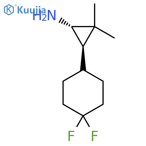 rac-(1R,3S)-3-(4,4-difluorocyclohexyl)-2,2-dimethylcyclopropan-1-amine structure