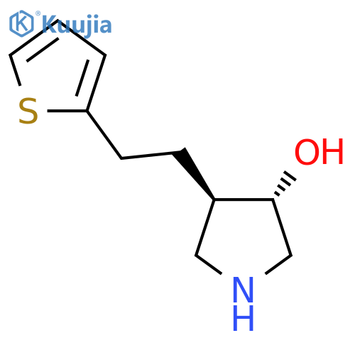 rac-(3R,4S)-4-2-(thiophen-2-yl)ethylpyrrolidin-3-ol structure