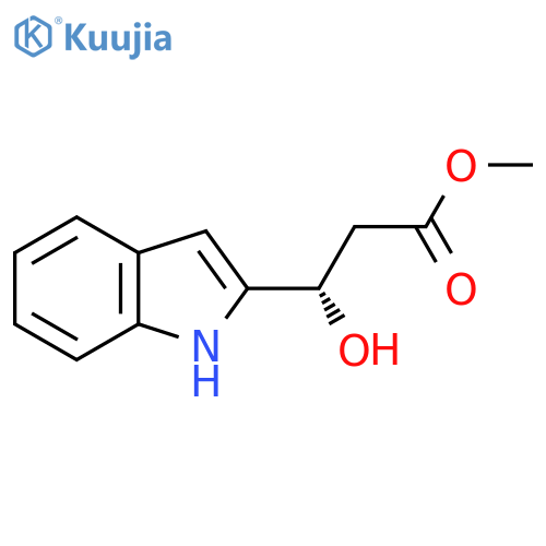 methyl (3S)-3-hydroxy-3-(1H-indol-2-yl)propanoate structure