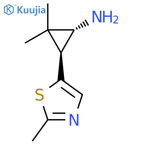 rac-(1R,3S)-2,2-dimethyl-3-(2-methyl-1,3-thiazol-5-yl)cyclopropan-1-amine structure