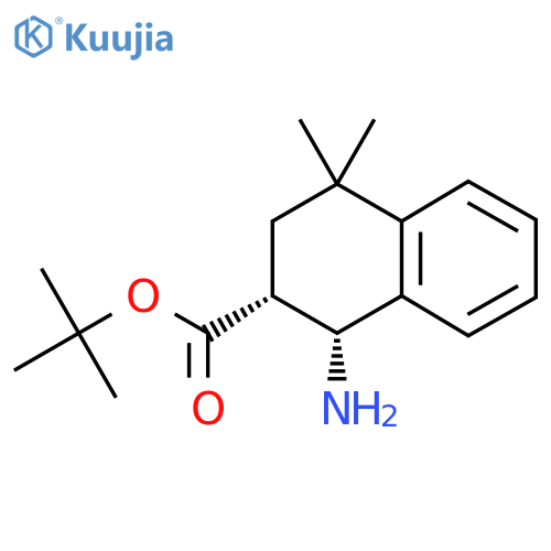 rac-tert-butyl (1R,2R)-1-amino-4,4-dimethyl-1,2,3,4-tetrahydronaphthalene-2-carboxylate structure