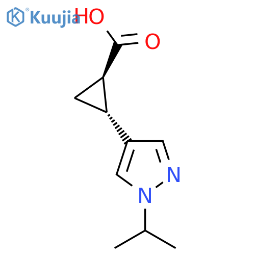 rac-(1R,2R)-2-1-(propan-2-yl)-1H-pyrazol-4-ylcyclopropane-1-carboxylic acid, trans structure