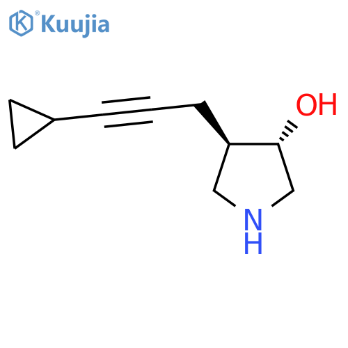 rac-(3R,4S)-4-(3-cyclopropylprop-2-yn-1-yl)pyrrolidin-3-ol structure
