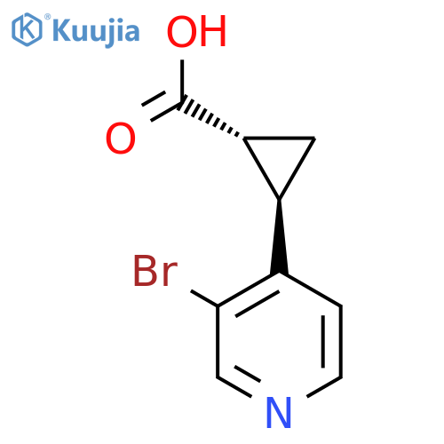 rac-(1R,2R)-2-(3-bromopyridin-4-yl)cyclopropane-1-carboxylic acid structure