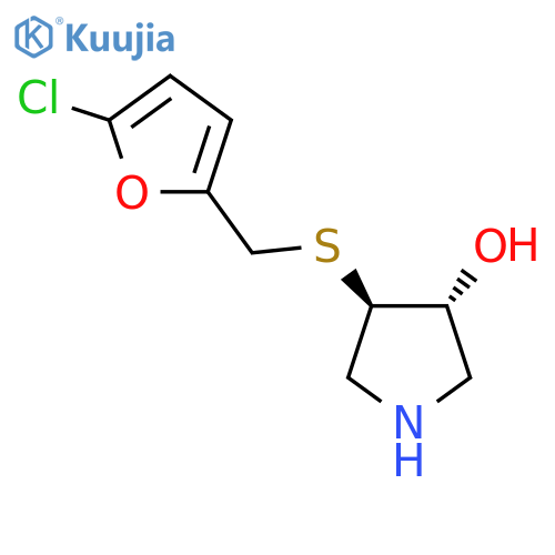 rac-(3R,4R)-4-{(5-chlorofuran-2-yl)methylsulfanyl}pyrrolidin-3-ol structure