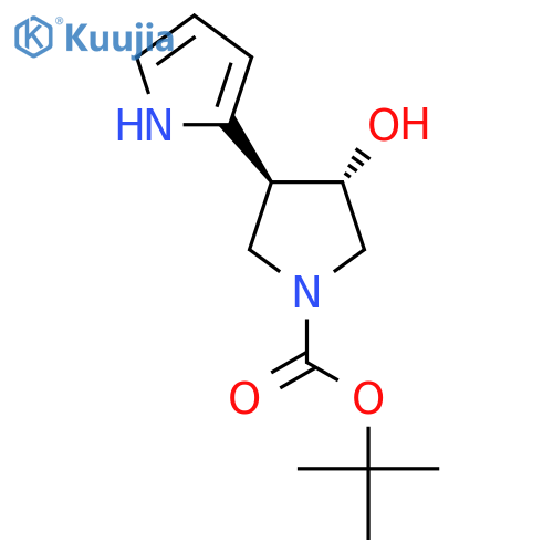 rac-tert-butyl (3R,4R)-3-hydroxy-4-(1H-pyrrol-2-yl)pyrrolidine-1-carboxylate structure