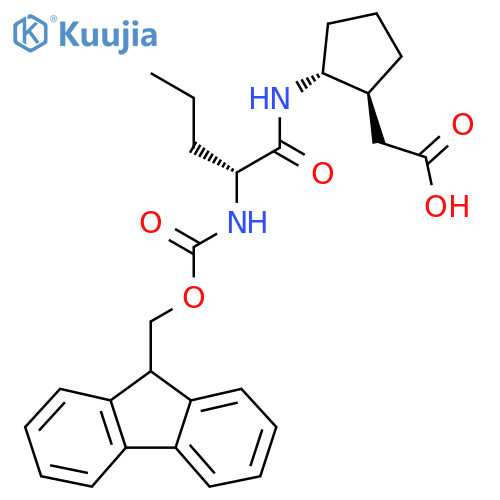 2-(1RS,2SR)-2-(2R)-2-({(9H-fluoren-9-yl)methoxycarbonyl}amino)pentanamidocyclopentylacetic acid structure