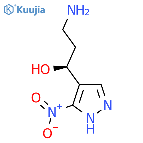 (1S)-3-amino-1-(3-nitro-1H-pyrazol-4-yl)propan-1-ol structure