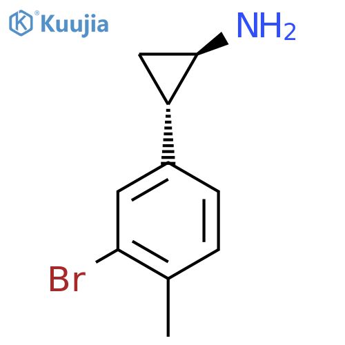 rac-(1R,2S)-2-(3-bromo-4-methylphenyl)cyclopropan-1-amine structure