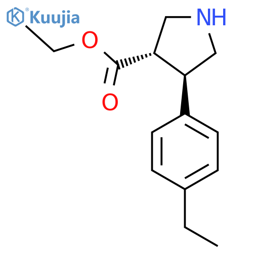 rac-ethyl (3R,4S)-4-(4-ethylphenyl)pyrrolidine-3-carboxylate structure