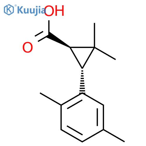 rac-(1R,3R)-3-(2,5-dimethylphenyl)-2,2-dimethylcyclopropane-1-carboxylic acid structure