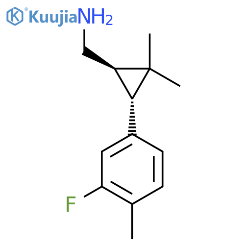 rac-(1R,3R)-3-(3-fluoro-4-methylphenyl)-2,2-dimethylcyclopropylmethanamine structure