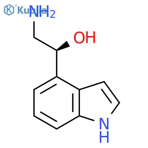 (1S)-2-amino-1-(1H-indol-4-yl)ethan-1-ol structure