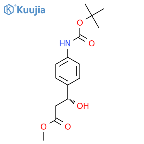 methyl (3R)-3-(4-{(tert-butoxy)carbonylamino}phenyl)-3-hydroxypropanoate structure