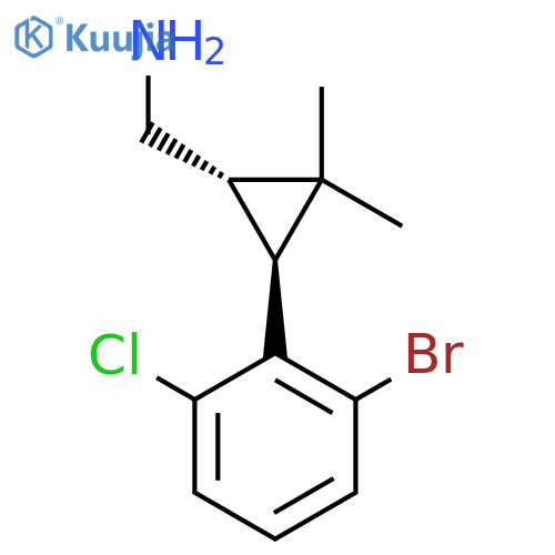 rac-(1R,3R)-3-(2-bromo-6-chlorophenyl)-2,2-dimethylcyclopropylmethanamine structure