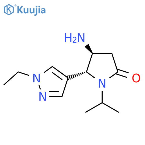 4-amino-5-(1-ethyl-1H-pyrazol-4-yl)-1-(propan-2-yl)pyrrolidin-2-one structure