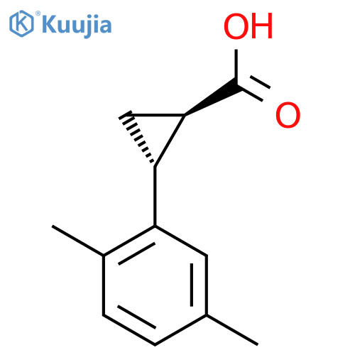 trans-2-(2,5-dimethylphenyl)cyclopropane-1-carboxylic acid structure