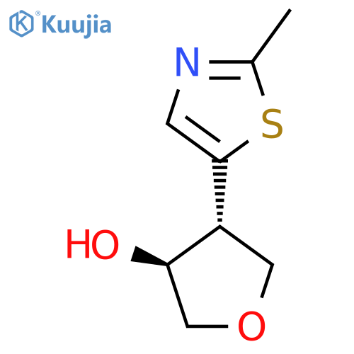 rac-(3R,4S)-4-(2-methyl-1,3-thiazol-5-yl)oxolan-3-ol structure