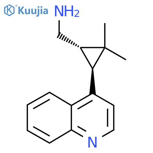 rac-(1R,3R)-2,2-dimethyl-3-(quinolin-4-yl)cyclopropylmethanamine structure