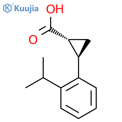 rac-(1R,2R)-2-2-(propan-2-yl)phenylcyclopropane-1-carboxylic acid structure