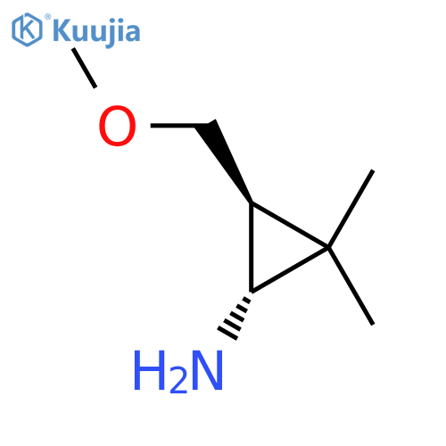 rac-(1R,3S)-3-(methoxymethyl)-2,2-dimethylcyclopropan-1-amine structure