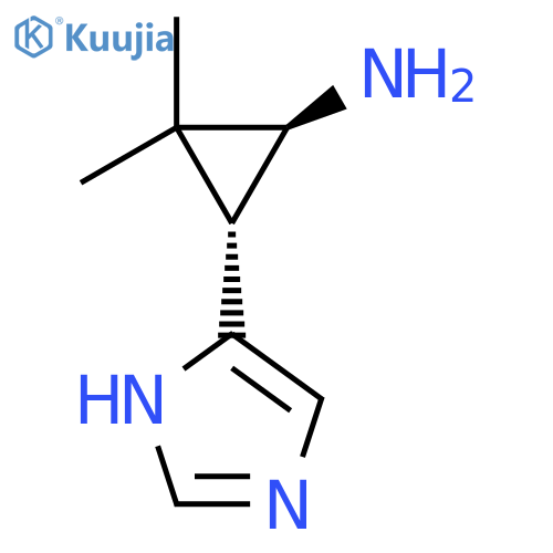 rac-(1R,3S)-3-(1H-imidazol-5-yl)-2,2-dimethylcyclopropan-1-amine structure