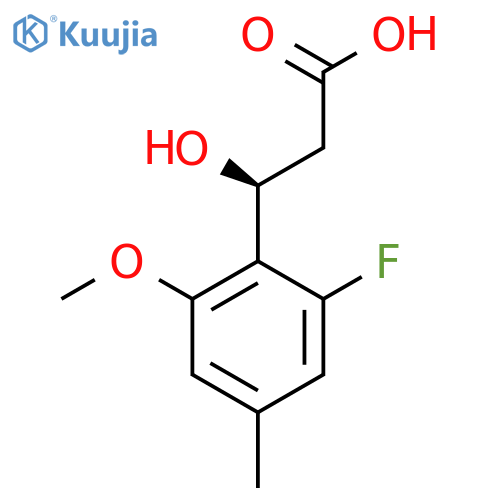 (3S)-3-(2-fluoro-6-methoxy-4-methylphenyl)-3-hydroxypropanoic acid structure
