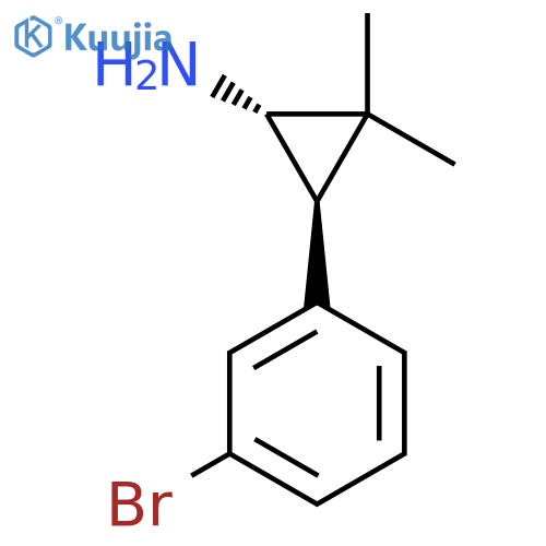 rac-(1R,3S)-3-(3-bromophenyl)-2,2-dimethylcyclopropan-1-amine structure