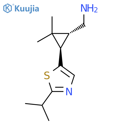 rac-(1R,3R)-2,2-dimethyl-3-2-(propan-2-yl)-1,3-thiazol-5-ylcyclopropylmethanamine structure