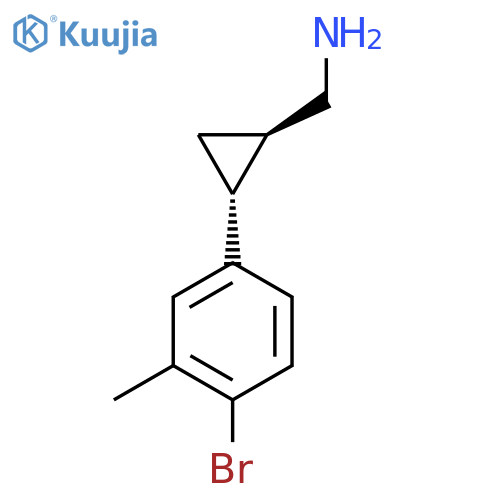 rac-(1R,2R)-2-(4-bromo-3-methylphenyl)cyclopropylmethanamine structure